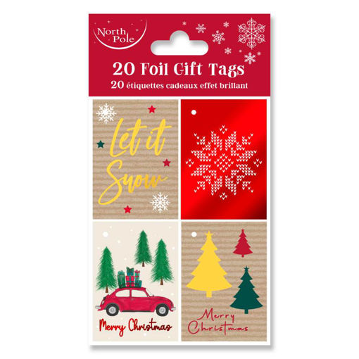 Picture of 20PK CHRISTMAS FOIL GIFT TAGS